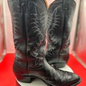 Nocona soft, black, leather vintage cowboy boots